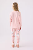 Rolypoly Kız Çocuk Uzun Kol Pijama Takım RP3461 Açık Pembe
