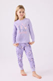 Rolypoly Kız Çocuk Uzun Kol Pijama Takım RP3477 Lila