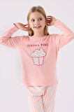 Rolypoly Kız Çocuk Uzun Kol Pijama Takım RP3479 Pembe