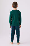 Arnetta Erkek Çocuk Koyu Yeşil Uzun Kol Pijama Takım