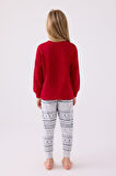 Arnetta Kız Çocuk Uzun Kol Pijama Takım AR3052 Kırmızı