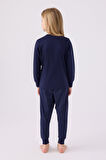Arnetta Kız Çocuk Uzun Kol Pijama Takım AR3050 Lacivert