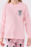 Rolypoly Kız Çocuk Uzun Kol Pijama Takım RP3491 Açık Pembe
