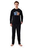 Arnetta Erkek Siyah Pijama Takım 3170-S 