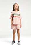 Kız Çocuk Pembe Şort Takım