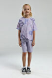 U.S. Polo Assn. Kız Çocuk Mor Bermuda Takım