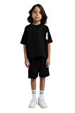 Rolypoly Erkek Çocuk Siyah Garson Bermuda Pijama Takım 3565 