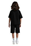 Rolypoly Erkek Çocuk Siyah Garson Bermuda Pijama Takım 3565 