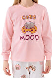 Rolypoly Kız Çocuk Pembe Uzun Kollu Pijama Takımı 3467-2 