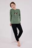 RolyPoly Erkek Çocuk Uzun Kol Pijama Takım K.Yeşil