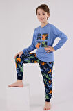 RolyPoly Erkek Çocuk Uzun Kol Pijama Takım Açık İndigo