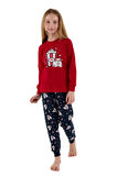 Rolypoly Kız Çocuk Kırmızı Uzun Kollu Pijama Takımı 3678-2 