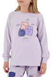 Roly Poly Kız Çocuk Lila Pijama Takımı 3705-2 