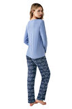 Arnetta Kadın İndigo Pijama Takımı 3401 
