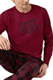 Arnetta Erkek Bordo Uzun Kollu Pijama Takımı 3502-S 