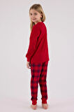 RolyPoly Kız Çocuk Uzun Kol Pijama Takım Kırmızı