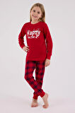 RolyPoly Kız Çocuk Uzun Kol Pijama Takım Kırmızı