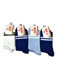 4 Lü Erkek Çocuk Pamuklu Soket Çorap Karışık Renkler