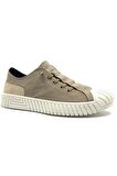 Gamelu Vigor Sneakers Keten Erkek Spor Ayakkabı Bej-Beyaz