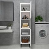 Arnetti Mutfak Banyo Dolabı 2 Kapaklı 5 Raflı Daminol Çok Amaçlı Dolap Beyaz