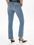 Lynda X Yüksek Bel Geniş Paça Cropped Flare Jean Pantolon