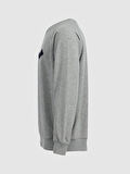 Sıgnlı Sıfır Yaka Uzun Kollu Regular Fit Gri Sweatshırt