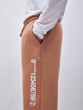 Sloganlı Jogger Camel Eşofman