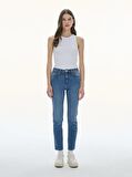 Ronna X Yüksek Bel Dar Paça Slim Jean Pantolon