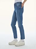 Ronna X Yüksek Bel Dar Paça Slim Jean Pantolon