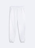 Sloganlı Jogger Regular Fit Beyaz Eşofman