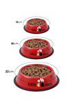 RENKli Metal Mama Kabı, Kedi Köpek Mama Su Kabı 18 cm