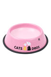 RENKli Metal Mama Kabı, Kedi Köpek Mama Su Kabı 18 cm