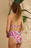 Bikini Takımı Toparlayıcı Pembe Yaz Desenler