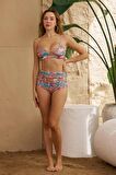 Bikini Takımı Yüksek Bel Toparlayıcı Pastel Renkli
