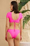 Genç Bikini Takımı Badyli Pembe Yarım Kol