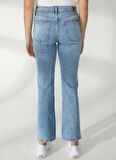 Denim Trip Yüksek Bel Geniş Paça Standart Açık İndigo Kadın Denim Pantolon DT10277 ROSIE Bootcut Fit Yüksek Be