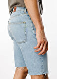Denim Trip Straight Açık İndigo Erkek Denim Şort DT10720_Straight Fit Normal Bel Açı