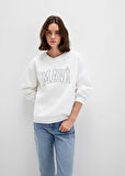 Mavi Bisiklet Yaka Ekru Kadın Sweatshırt DMK.M1611192-70057-MAVI LOGO SWEATSHIRT