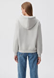 Mavi Kapüşonlu Gri Basic Sweatshirt 167299-70074