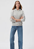 Mavi Kapüşonlu Gri Basic Sweatshirt 167299-70074