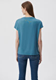 V Yaka Mavi Basic Tişört 167714-70753