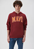 Mavi Logo Baskılı Bordo Kapüşonlu Sweatshirt 067149-85493