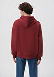 Mavi Logo Baskılı Bordo Kapüşonlu Sweatshirt 067149-85493