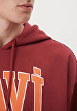Mavi Logo Baskılı Bordo Kapüşonlu Sweatshirt 067149-85493