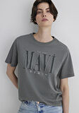 Mavi Logo Baskılı Gri Tişört 1611990-70122