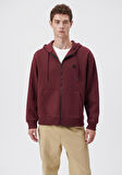 Mavi Kapüşonlu Fermuarlı Bordo Basic Sweatshirt 066979-70426
