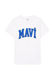Mavi Logo Baskılı Beyaz Tişört 6610030-620