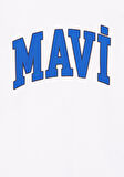 Mavi Logo Baskılı Beyaz Tişört 6610030-620
