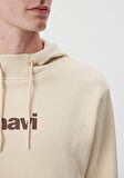 Mavi Logo Baskılı Kapüşonlu Bej Sweatshirt 0610960-70003