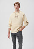 Mavi Logo Baskılı Kapüşonlu Bej Sweatshirt 0610960-70003